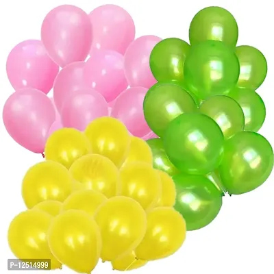 DUL DUL Pink/Light Green/ Color Metallic latex balloons for birthday/Party decoration Pcs -Combo metallic balloons pack of Color Balloons Baby ShowerTheme party,Combo of