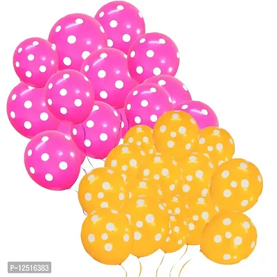 DUL DUL Orange 50 pcs/Dark Pink 50 pcs Polka dot balloons for birthday decoration 100 Pcs -Polka Dot balloons for Birthday/Decoration/Party,Engagement,Baby Shower Decoration/ (100, ORANGE+DARK PINK)