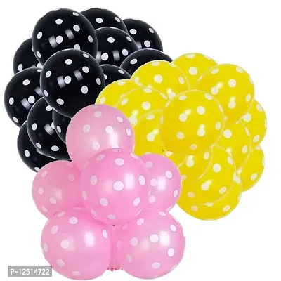 DUL DUL Yellow,Light Pink,Polka Dot Balloons Pack of Party Balloons - 12 Inch Balloons for Birthday Decoration/Party,Baby Shower Decoration,Jungle/Theme Party Balloon-thumb0