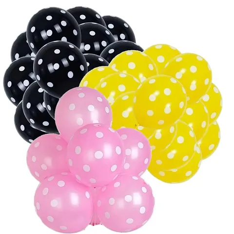 DUL DUL Yellow,Light Pink,Polka Dot Balloons Pack of Party Balloons - 12 Inch Balloons for Birthday Decoration/Party,Baby Shower Decoration,Jungle/Theme Party Balloon