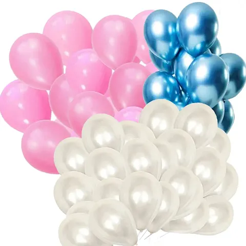 DUL DUL Pink/Blue/ Color Metallic latex balloons for birthday/Party decoration Pcs -Combo metallic balloons pack of Color Balloons Baby ShowerTheme party,Combo of