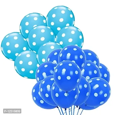 DUL DUL Light Blue,35 pcs/Dark Blue,35 pcs Polka dot balloons for birthday decoration 70 Pcs -Polka balloons pack of color for Birthday/Decoration/Party,Engagement,/Theme Party (70, LIGHT BLUE POLKA + DARK BLUE POLKA)