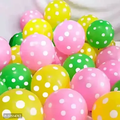 DUL DUL Yellow,Light Pink,Polka Dot Balloons Pack of Party Balloons - 12 Inch Balloons for Birthday Decoration/Party,Baby Shower Decoration,Jungle/Theme Party Balloon