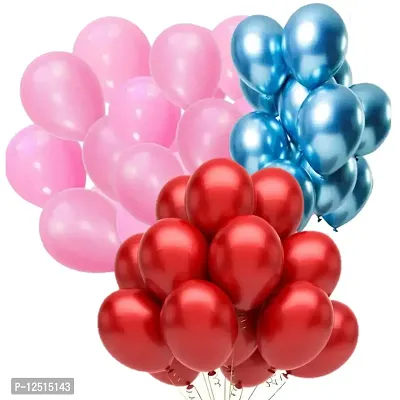 DUL DUL Pink/Blue/ Color Metallic latex balloons for birthday/Party decoration Pcs -Combo metallic balloons pack of Color Balloons Baby ShowerTheme party,Combo of