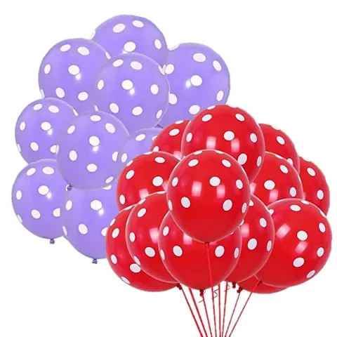 DUL DUL Red/ Polka balloons for birthday decoration Pcs -Polka balloons pack of color for Birthday/Decoration/Party,Engagement,Baby Shower Decoration/Theme Party Balloon