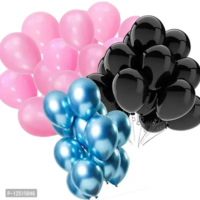 DUL DUL Pink/Blue/ Color Metallic latex balloons for birthday/Party decoration Pcs -Combo metallic balloons pack of Color Balloons Baby ShowerTheme party,Combo of