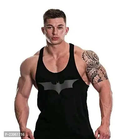 Stylish Black Round Neck Gym Vest For Men