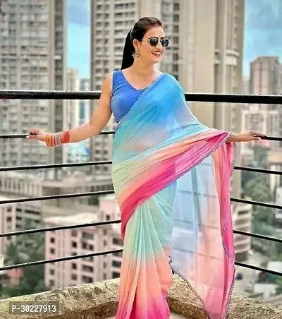 Trendy Multicolor Chiffon Saree For Women-thumb0