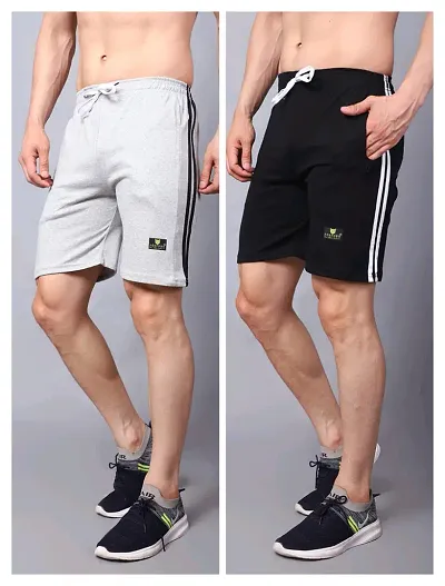 Stylish Solid Regular Shorts For Men Pack Of 2