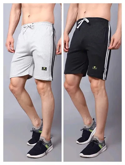 Stylish Solid Regular Shorts For Men Pack Of 2