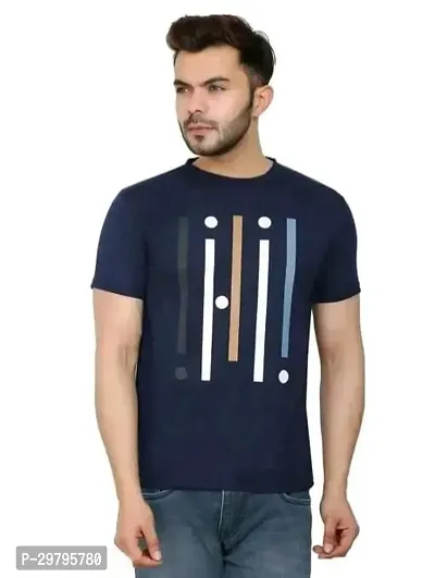 Reliable Cotton Blend Printed Round Neck Tees For Men