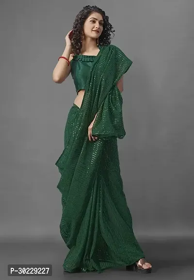 Elegant Georgette Bollywood Saree With Blouse Piece-thumb0