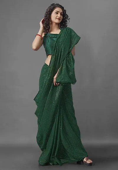 Elegant Georgette Bollywood Saree With Blouse Piece