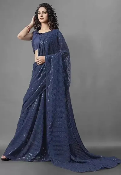 Elegant Georgette Saree with Blouse piece 