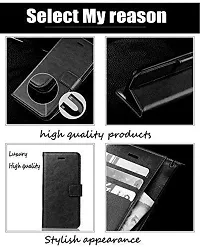 Nkarta Leather Finish Flip Cover Back Case for Realme 8 (5G)|Inbuilt Stand  Inside Pockets| Wallet Style | Magnet Closure (Black)-thumb3