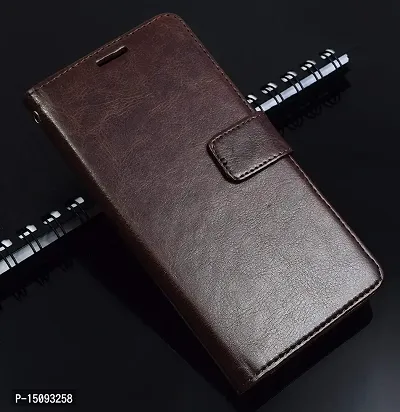Nkarta Leather Magnetic Vintage Flip Wallet Case Cover for Infinix Smart 6 Plus - Coffee-thumb5
