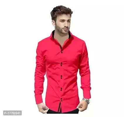 Reliable Red Cotton Long Sleeves Casual Shirt For Men-thumb0