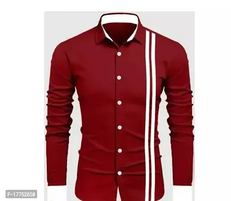 Reliable Red Cotton Long Sleeves Casual Shirt For Men-thumb0