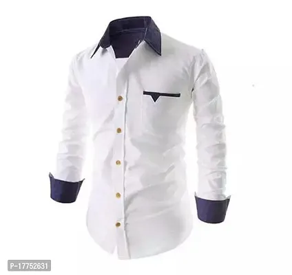 Reliable White Cotton Long Sleeves Casual Shirt For Men-thumb0