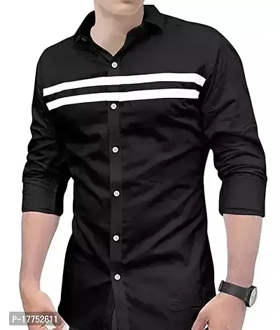 Reliable Black Cotton Long Sleeves Casual Shirt For Men-thumb0