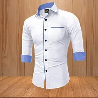 Trendy White Cotton Solid Casual Shirt For Men-thumb2