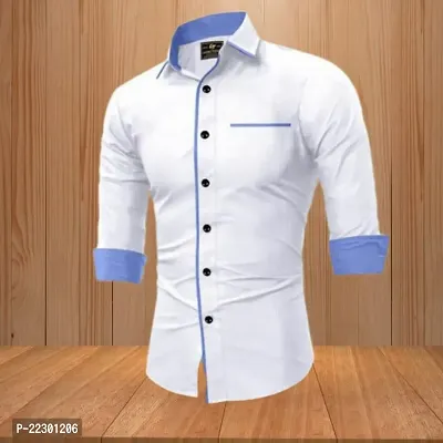 Trendy White Cotton Solid Casual Shirt For Men-thumb3