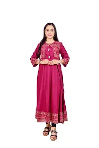 Priyank Fashion Women Rayon Printed Anarkali Kurti with Jacket/Bollywood Designer Long Kurti with Jacket Gown Dresses/Flared Kurta with Jacket Under 500/kurti Jacket Set for Ladies (Maroon_4XL)-thumb1