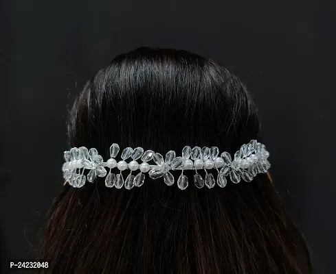 Designer Silver Hair Accessory Set For Women-thumb2