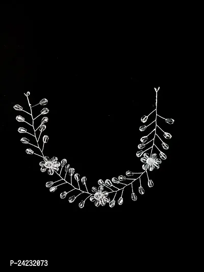 Designer Silver Hair Accessory Set For Women