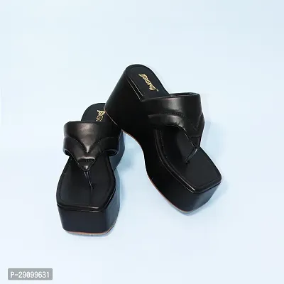 Women Black Wedge Heel Sandal-thumb0
