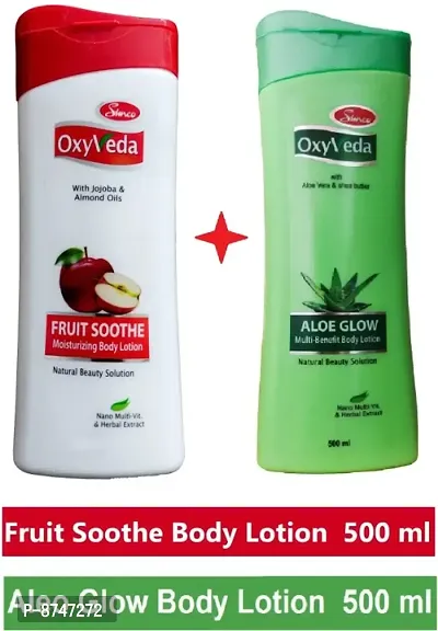 Natural Fruit Soothe and Aloe Glow Multi-Benefit Moisturizing Body Lotion-500ml, Pack of 2