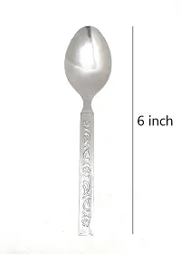 Elevate Your Tea and Coffee Moments with 12 Stainless Steel Spoons - Perfect for Sugar, Condiments, and Spices. Get Your Set of 12, 16 cm Silver Spoons Today-thumb2