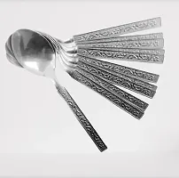 Elevate Your Tea and Coffee Moments with 12 Stainless Steel Spoons - Perfect for Sugar, Condiments, and Spices. Get Your Set of 12, 16 cm Silver Spoons Today-thumb1