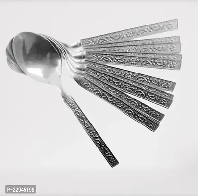 Elevate Your Tea and Coffee Moments with 12 Stainless Steel Spoons - Perfect for Sugar, Condiments, and Spices. Get Your Set of 12, 16 cm Silver Spoons Today-thumb2