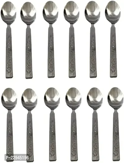 Elevate Your Tea and Coffee Moments with 12 Stainless Steel Spoons - Perfect for Sugar, Condiments, and Spices. Get Your Set of 12, 16 cm Silver Spoons Today-thumb4