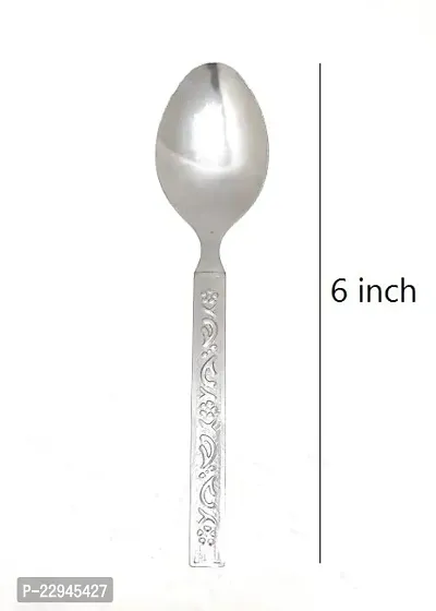 Enhance Your Beverage and Spice Moments with 12 Stainless Steel Spoons - Ideal for Tea, Coffee, Sugar, Condiments, and Spices. Grab Your Set of 12, 16 cm Silver Spoons Today-thumb3