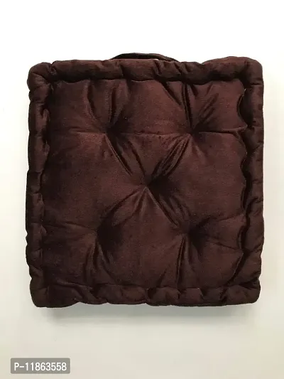 Eden Living Sqaure Cushion Fiiling with Pure Velvet 40 x 40x 4cm for Chair/Sofa/Bed/ (Brown)