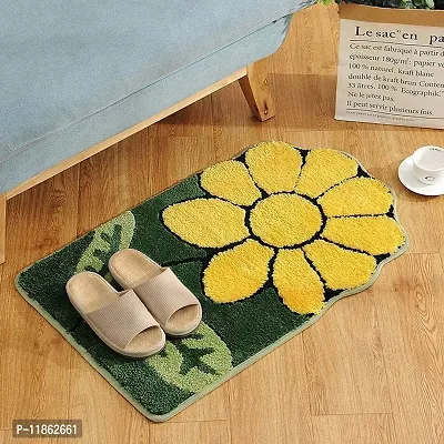 Eden Living Sunflower Leaf Shape Doormat/BATHMATFloor Mat Leaf Shape Kitchen Carpet, Entrance Mat for The Bedside , Living Room Dust-Proof Fluffy Mat-thumb3