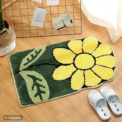 Eden Living Sunflower Leaf Shape Doormat/BATHMATFloor Mat Leaf Shape Kitchen Carpet, Entrance Mat for The Bedside , Living Room Dust-Proof Fluffy Mat-thumb0