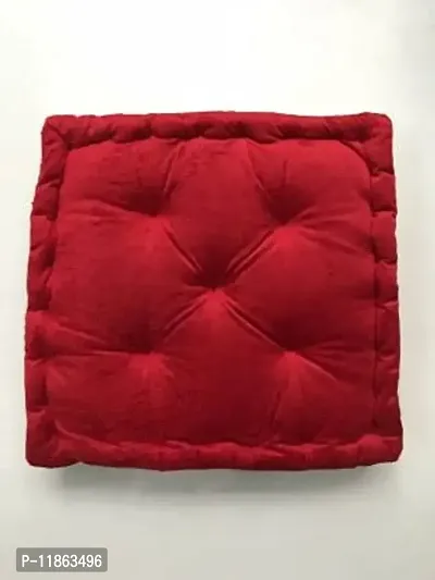 Eden Living Sqaure Cushion Fiiling with Pure Velvet 40 x 40x 4cm for Chair/Sofa/Bed/ (red)-thumb0