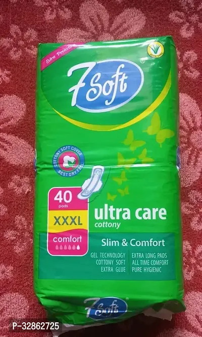 Ultra Care Cottony Slim And Comfort Sanitary Napkin Pads-40 Pads, 3XL