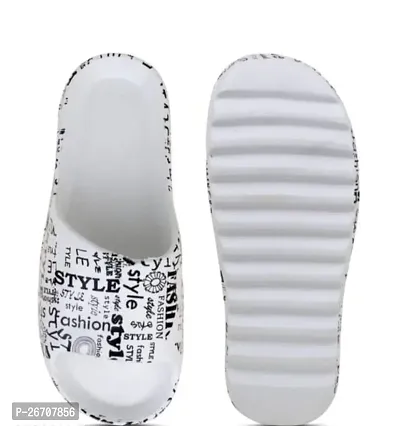 Elegant White EVA Self Design Sliders For Women And Girls