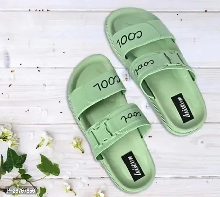 Elegant Green EVA Self Design Slippers For Women And Girls