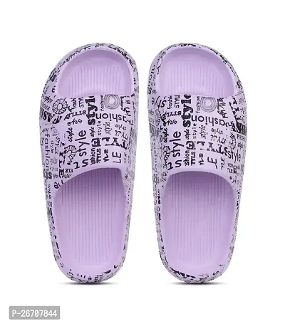 Elegant Purple EVA Self Design Sliders For Women And Girls-thumb0