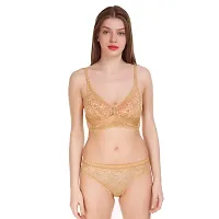 Cloud Dove Women's Combo2 Cotton Bra and Panty Set | Beautiful Combo2 Red,Gold Lingerie Set-thumb1