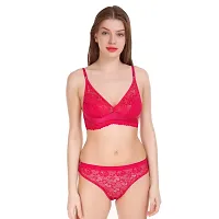 Cloud Dove Women's Combo2 Cotton Bra and Panty Set | Beautiful Combo2 Red,Gold Lingerie Set-thumb1