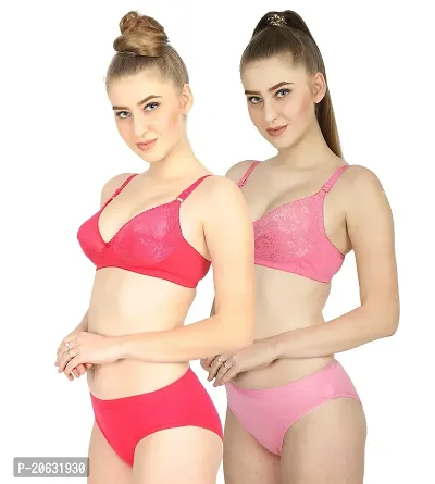 Buy Cloud Dove Women's Cotton Bra and Panty Set  Beautiful Multicolor  Combo2 Lingerie Set Online In India At Discounted Prices