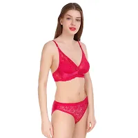 Cloud Dove Women's Combo2 Cotton Bra and Panty Set | Beautiful Combo2 Red,Gold Lingerie Set-thumb3