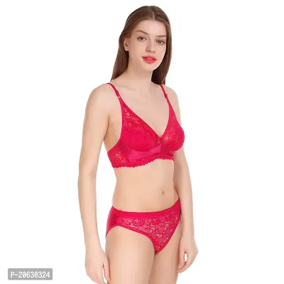 Cloud Dove Women's Combo2 Cotton Bra and Panty Set | Beautiful Combo2 Red,Gold Lingerie Set-thumb4