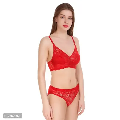 Cloud Dove Women's Combo2 Cotton Bra and Panty Set | Beautiful Combo2 Red,Gold Lingerie Set-thumb4